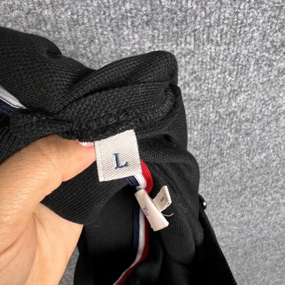 Moncler Long Sleeve Polo Shirt Men's Black Logo Trim Collar Cuffs Size Large - Picture 12 of 13